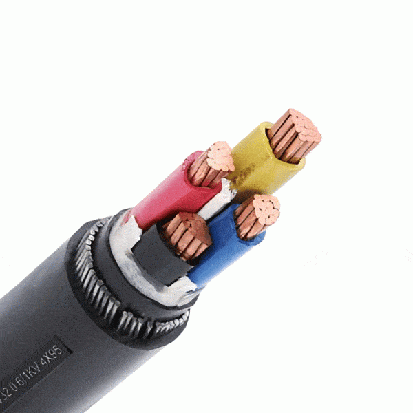 Multi-core PVC cable with steel wire armour (SWA) cable